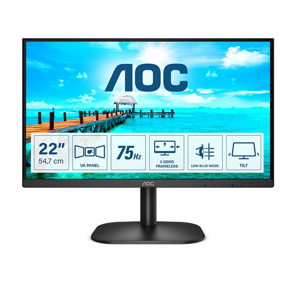 AOC 22B2DA 21.5" FHD 4ms 75Hz HDMI/VGA/DVI/Altavoces