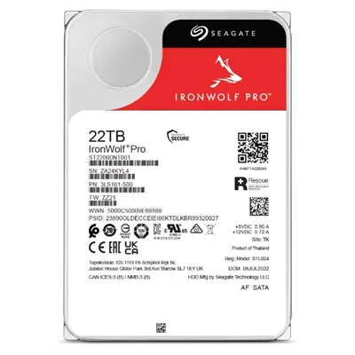 Seagate 22TB IronWolf Pro NAS 7200rpm HDD 3.5" SATA 6GB/s 512MB