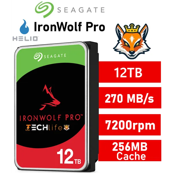 Seagate 12TB IronWolf Pro NAS 7200rpm HDD 3.5" SATA 6GB/s 256Mb