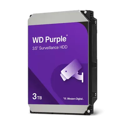 WD Purple 3TB 5400rpm HDD 3.5" 64MB SATA 6GB/s para NVR y DVR