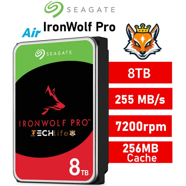 Seagate 8TB IronWolf Pro NAS 7200rpm HDD 3.5" SATA 6GB/s 256MB