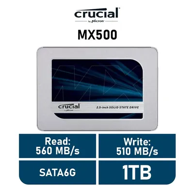 Crucial MX500 SSD 1TB 2.5" a 560Mbs SATA 6GB/s