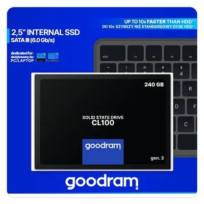 Goodram CL100 Gen3 SSD 240GB de 2.5" a 540MB/s SATA 6GB/s