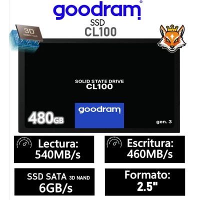 Goodram CL100 Gen3 480GB SSD 2.5" a 540MB/s SATA 6GB/s