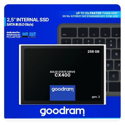 Goodram CX400 Gen2 256GB SSD 2.5" a 550MB/s SATA 6GB/s con 3D