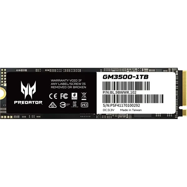 Acer Predator GM3500 SSD NVMe 1TB a 3400MB/s PCIe 3.0 M.2 2280