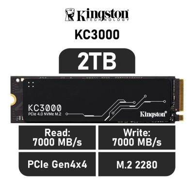 Kingston KC3000 SSD 2TB PCIe 4.0 NVMe a 7000MB/s M.2 2280 con