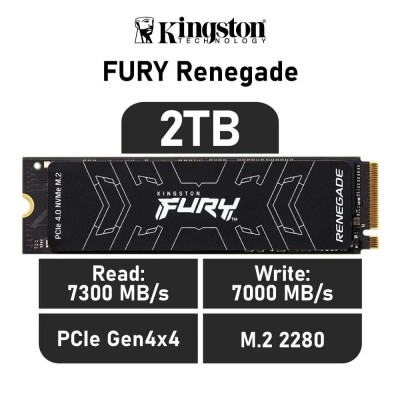 Kingston FURY RENEGADE SSD 2TB PCIe 4.0 NVMe a 7300MB/s M.2