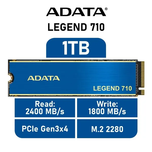 ADATA LEGEND 710 SSD 1TB NVMe a 2400MB/s PCIe 3.0 M.2 2280