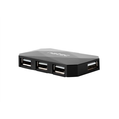 NATEC NHU-0647 hub de interfaz USB 2.0 480 Mbit/s Negro