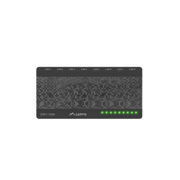 Lanberg DSP1-1008 switch No administrado Gigabit Ethernet (10/100/1000) Negro, Gris