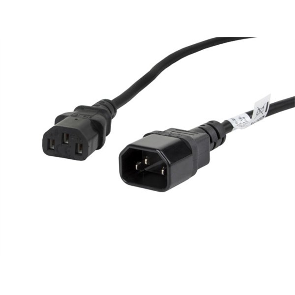 Lanberg CA-C13E-11CC-0018-BK cable de transmisión Negro 1,8 m C13 acoplador C14 acoplador