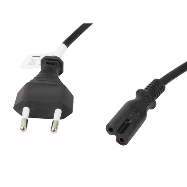 Lanberg CA-C7CA-11CC-0018-BK cable de transmisión Negro 1,8 m C7 acoplador CEE7/16