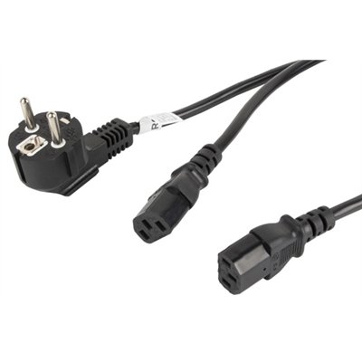 Lanberg CA-C13C-13CC-0018-BK cable de transmisión Negro 2 m C13