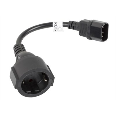 Lanberg CA-C14E-10CC-0018-BK cable de transmisión Negro 0,18 m