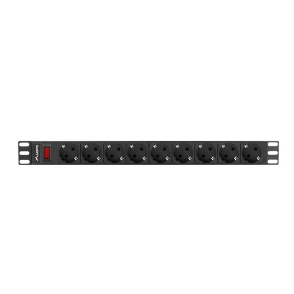 Lanberg PDU-09F-0300-BK unidad de distribución de energía (PDU) 9 salidas AC 1U Negro, Gris