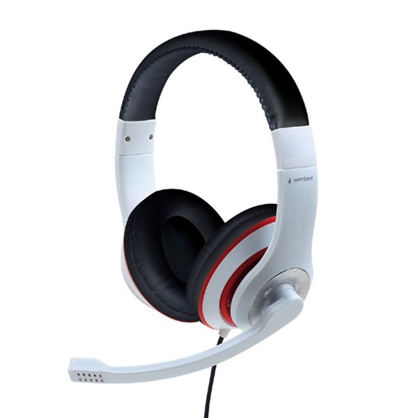 Gembird MHS-03-WTRDBK auricular y casco Auriculares Alámbrico Diadema Juego Negro, Rojo, Blanco