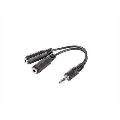 Lanberg AD-0024-BK cable de audio 0,1 m 3,5mm 2 x 3.5mm Negro