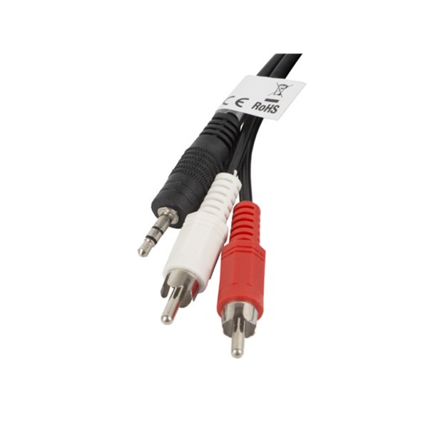 Lanberg CA-MJRC-10CC-0020-BK cable de audio 2 m 3,5mm RCA Negro, Rojo, Blanco