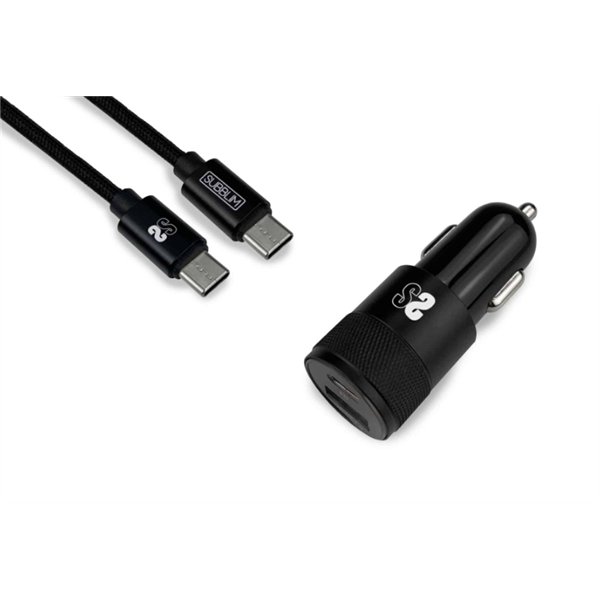 SUBBLIM SUBCHG-5CPD11 cargador de dispositivo móvil Smartphone Negro Encendedor de cigarrillos, USB Carga rápida Auto