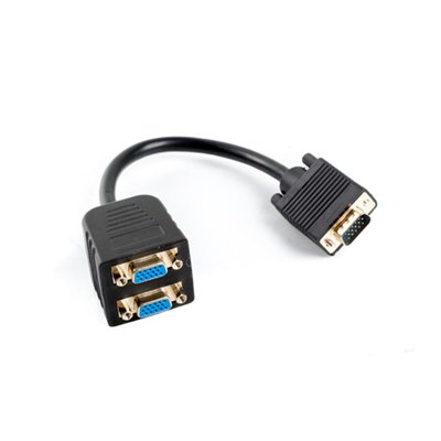 Lanberg AD-0020-BK cable VGA 0,2 m VGA (D-Sub) 2 x VGA (D-Sub)