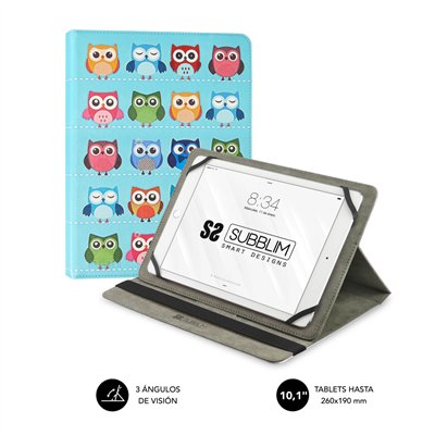 SUBBLIM Funda Tablet Universal TRENDY CASE OWLS 10.1"