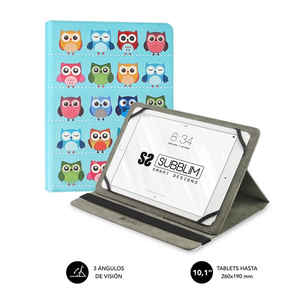 SUBBLIM Funda Tablet Universal TRENDY CASE OWLS 10.1"