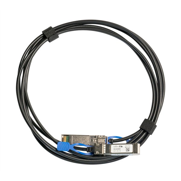 Mikrotik XS+DA0001 Cable de fibra óptica e InfiniBand 1 m SFP/SFP+/SFP28 Negro