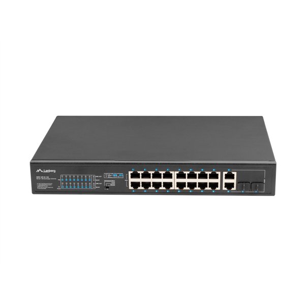 Lanberg RSFE-16P-2C-150 switch No administrado Gigabit Ethernet (10/100/1000) Energía sobre Ethernet (PoE) 1U Negro