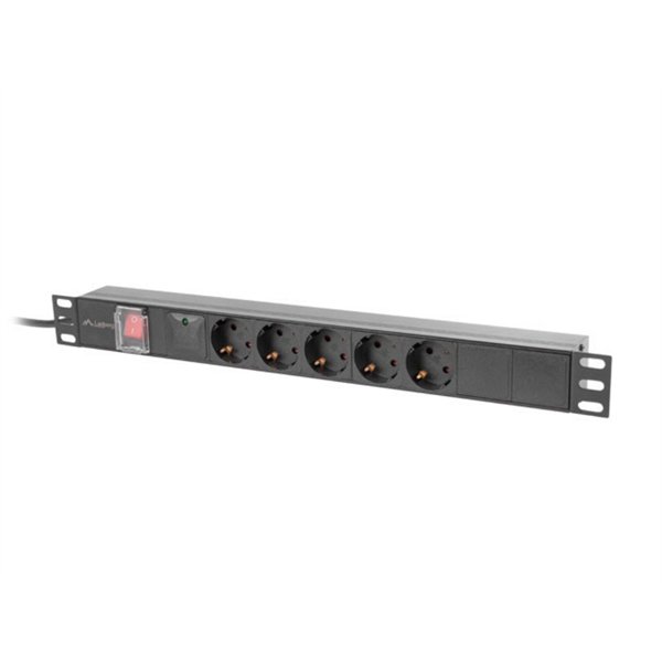 Lanberg PDU-05F-0200-BK unidad de distribución de energía (PDU) 5 salidas AC 1U Negro