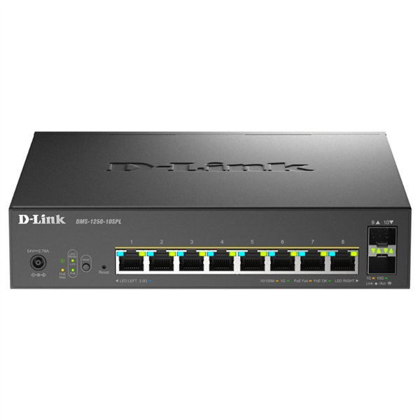 Switch Gestionable D-link Dms-1250-10spl 8x Multigigabit 2.5g Poe+ 2x10g Sfp+ 120w