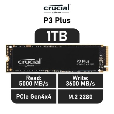 Crucial P3 Plus SSD 1TB NVMe a 5000MB/s PCIe 4.0 M.2 2280