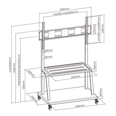 Ewent EW1541 soporte para pantalla de señalización 3,05 m