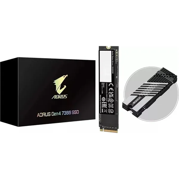 Gigabyte AORUS Gen4 7300 SSD 2TB NVMe a 7300MB/s PCIe 4.0 M.2 2280 Con disiPador