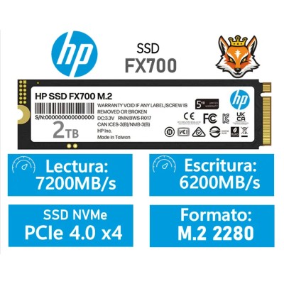 HP FX700 2TB SSD PCIe 4.0 NVMe a 7200MB/s