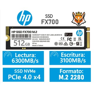 HP FX700 512GB SSD PCIe 4.0 NVMe a 6300MB/s