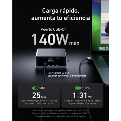 Anker Prime GaN Universal Negro Carga rápida Interior