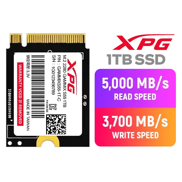 ADATA XPG GAMMIX S55 SSD NVMe 1.4 de 1TB a 5000MB/s PCIe 4.0 M.2 2230