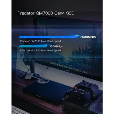 Acer Predator GM7000 Disipador SSD NVMe 2TB a 7400MB/s PCIe 4.0