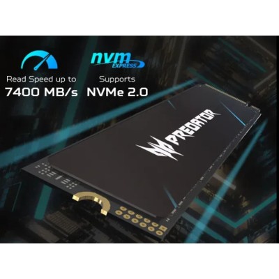 Acer Predator GM7000 Disipador SSD NVMe 4TB a 7400MB/s PCIe 4.0