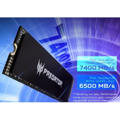 Acer Predator GM7000 Disipador SSD NVMe 4TB a 7400MB/s PCIe 4.0