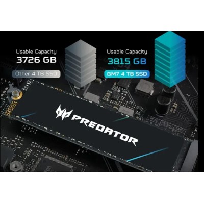 Acer Predator GM7000 Disipador SSD NVMe 4TB a 7400MB/s PCIe 4.0