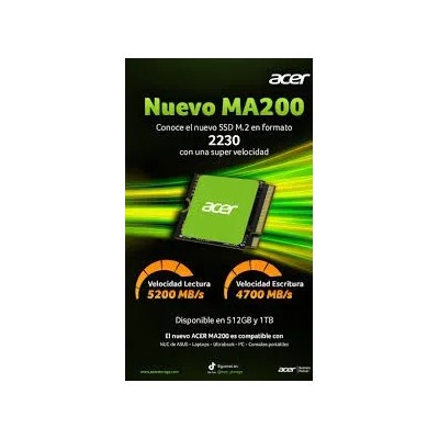 Acer MA200 SSD NVMe 1TB a 5000MB/s PCIe 4.0 M.2 2230