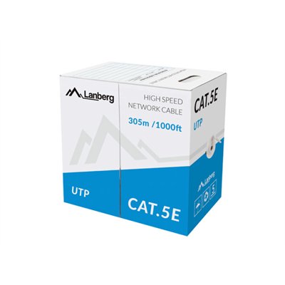 Lanberg Bobina Cable de Red RJ45 Cat5e UTP Rígido CCA Trenzado