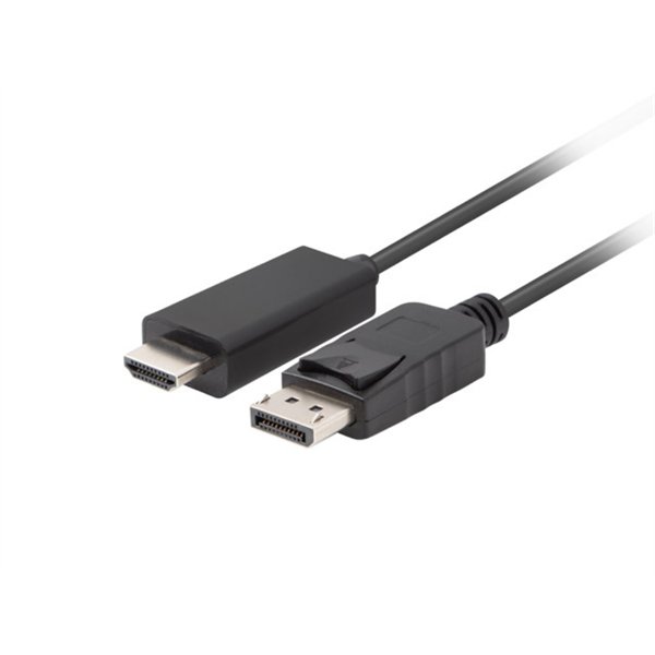 Lanberg CA-DPHD-11CC-0018-BK cambiador de género para cable DisplayPort HDMI Negro