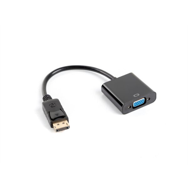 Lanberg AD-0002-BK adaptador de cable de vídeo 0,2 m VGA (D-Sub) DisplayPort Negro