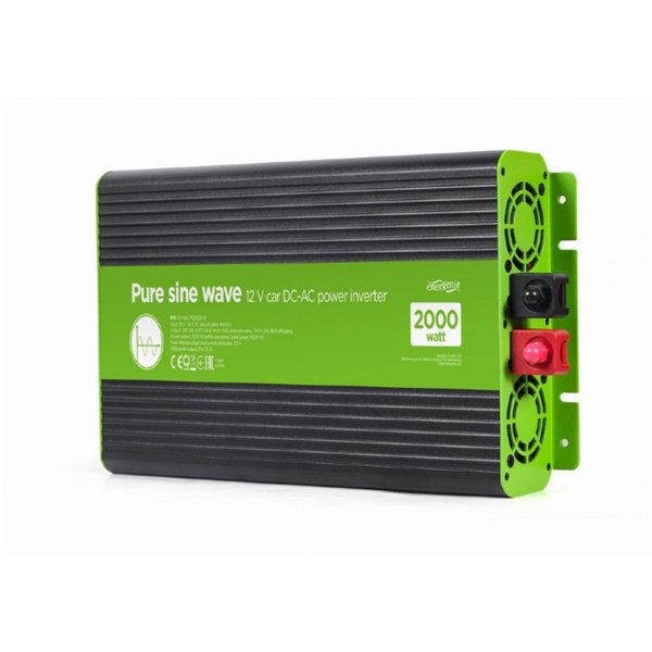 EnerGenie EG-PWC-PS2000-01 adaptador e inversor de corriente Auto 2000 W Negro, Verde