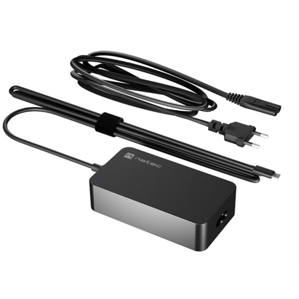 NATEC Grayling USB-C 45W adaptador e inversor de corriente Universal Negro