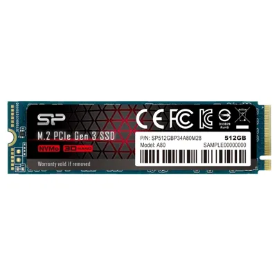 Silicon Power A80 NVMe SSD 512GB PCIe 3.0 3400MB/sM.2 2280