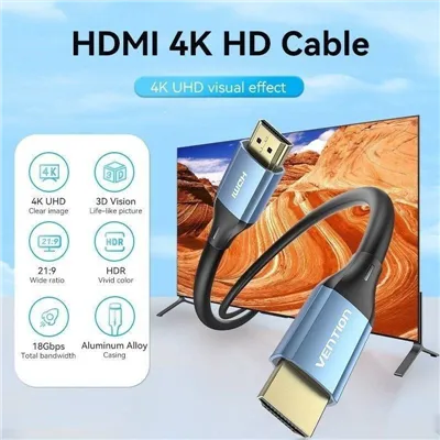 Cable HDMI 2.0 4K Vention ALHSI/ HDMI Macho - HDMI Macho/ 3m/